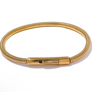18K PVD Plated Stainless Steel Chain Statement Bracelet Bangle Water Resistan